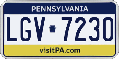 PA license plate LGV7230