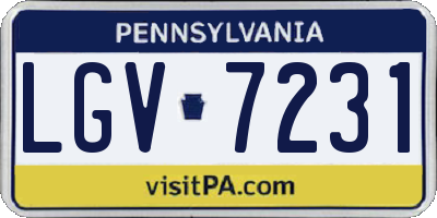 PA license plate LGV7231