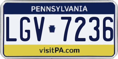 PA license plate LGV7236