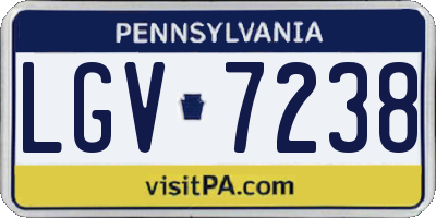 PA license plate LGV7238
