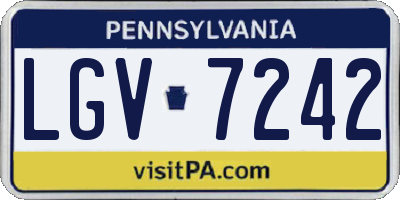 PA license plate LGV7242