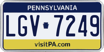 PA license plate LGV7249