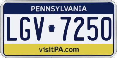 PA license plate LGV7250