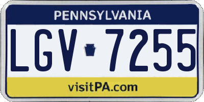 PA license plate LGV7255