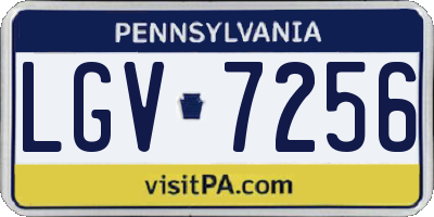 PA license plate LGV7256
