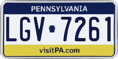 PA license plate LGV7261