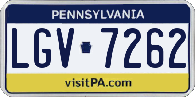 PA license plate LGV7262