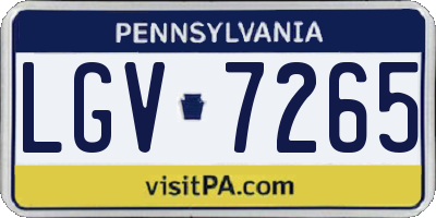 PA license plate LGV7265