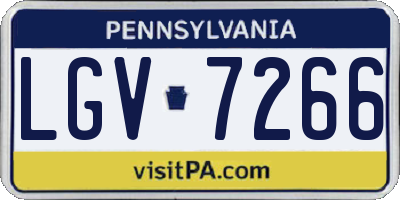 PA license plate LGV7266
