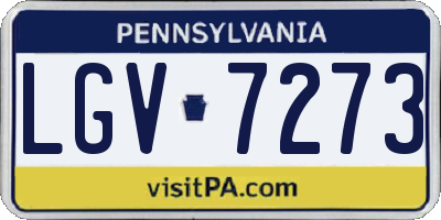 PA license plate LGV7273