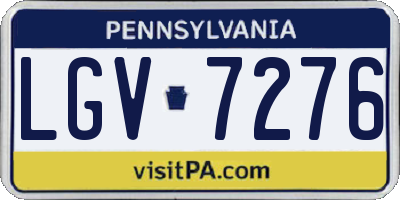 PA license plate LGV7276
