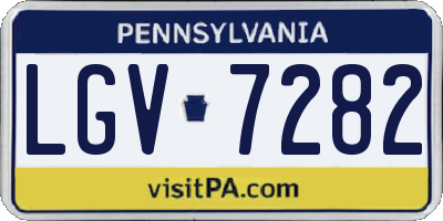 PA license plate LGV7282