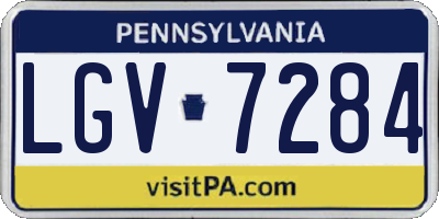 PA license plate LGV7284