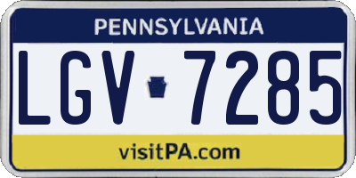 PA license plate LGV7285