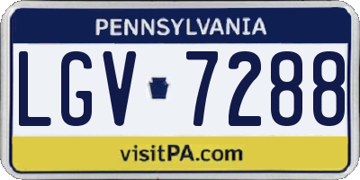 PA license plate LGV7288