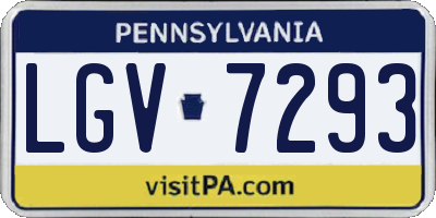 PA license plate LGV7293
