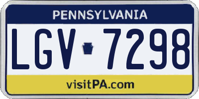 PA license plate LGV7298