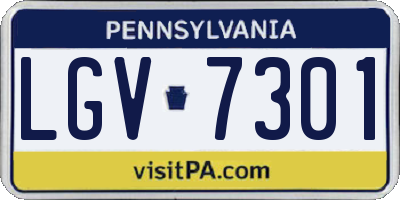 PA license plate LGV7301