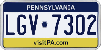 PA license plate LGV7302