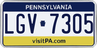 PA license plate LGV7305