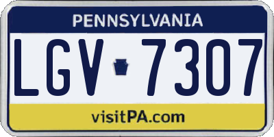 PA license plate LGV7307
