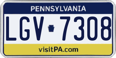 PA license plate LGV7308