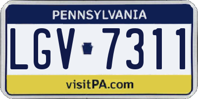 PA license plate LGV7311