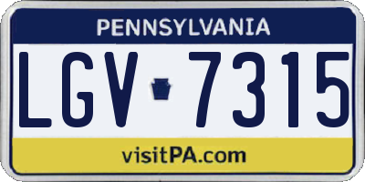 PA license plate LGV7315