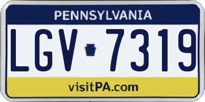 PA license plate LGV7319