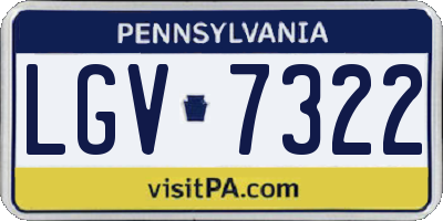 PA license plate LGV7322