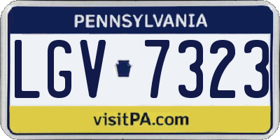 PA license plate LGV7323