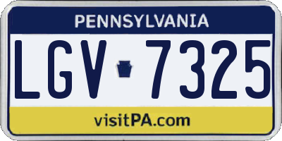 PA license plate LGV7325