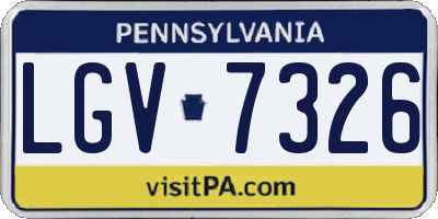 PA license plate LGV7326