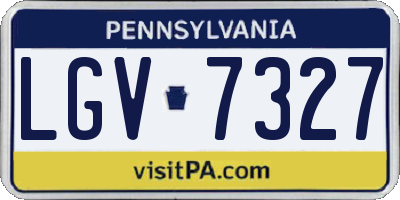 PA license plate LGV7327
