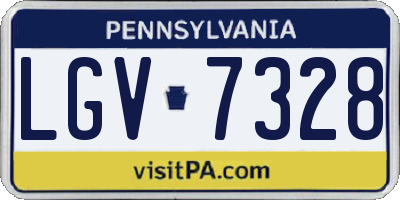 PA license plate LGV7328