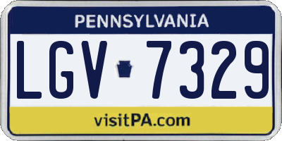 PA license plate LGV7329