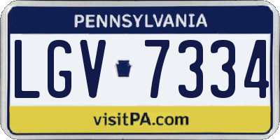 PA license plate LGV7334
