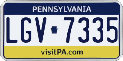 PA license plate LGV7335