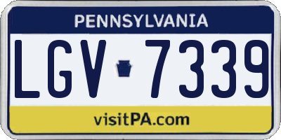 PA license plate LGV7339