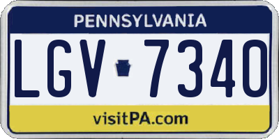 PA license plate LGV7340