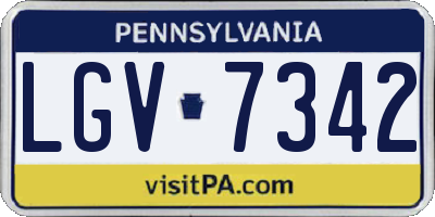 PA license plate LGV7342