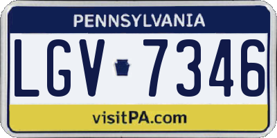 PA license plate LGV7346