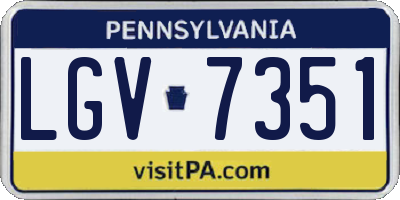 PA license plate LGV7351