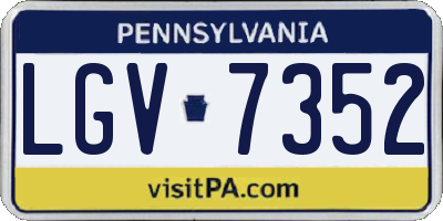 PA license plate LGV7352