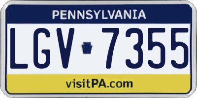 PA license plate LGV7355