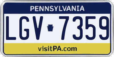 PA license plate LGV7359