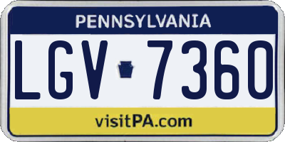 PA license plate LGV7360