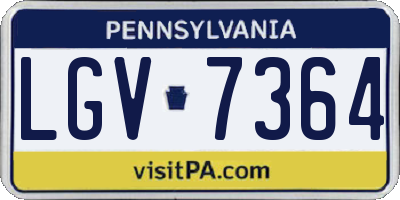 PA license plate LGV7364