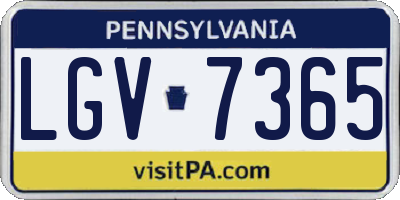 PA license plate LGV7365