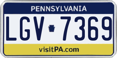 PA license plate LGV7369
